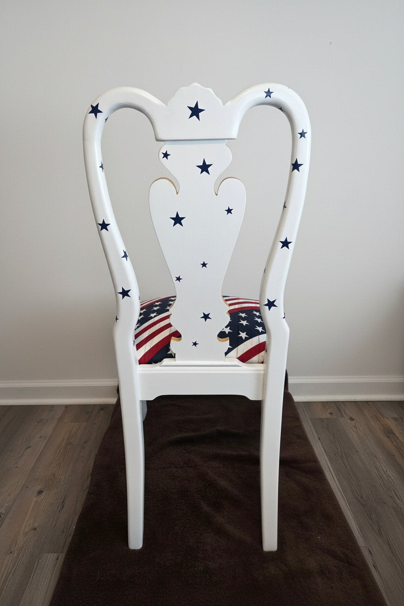 Patriotic Chair Hand-Painted Dining Chair. Shipping included