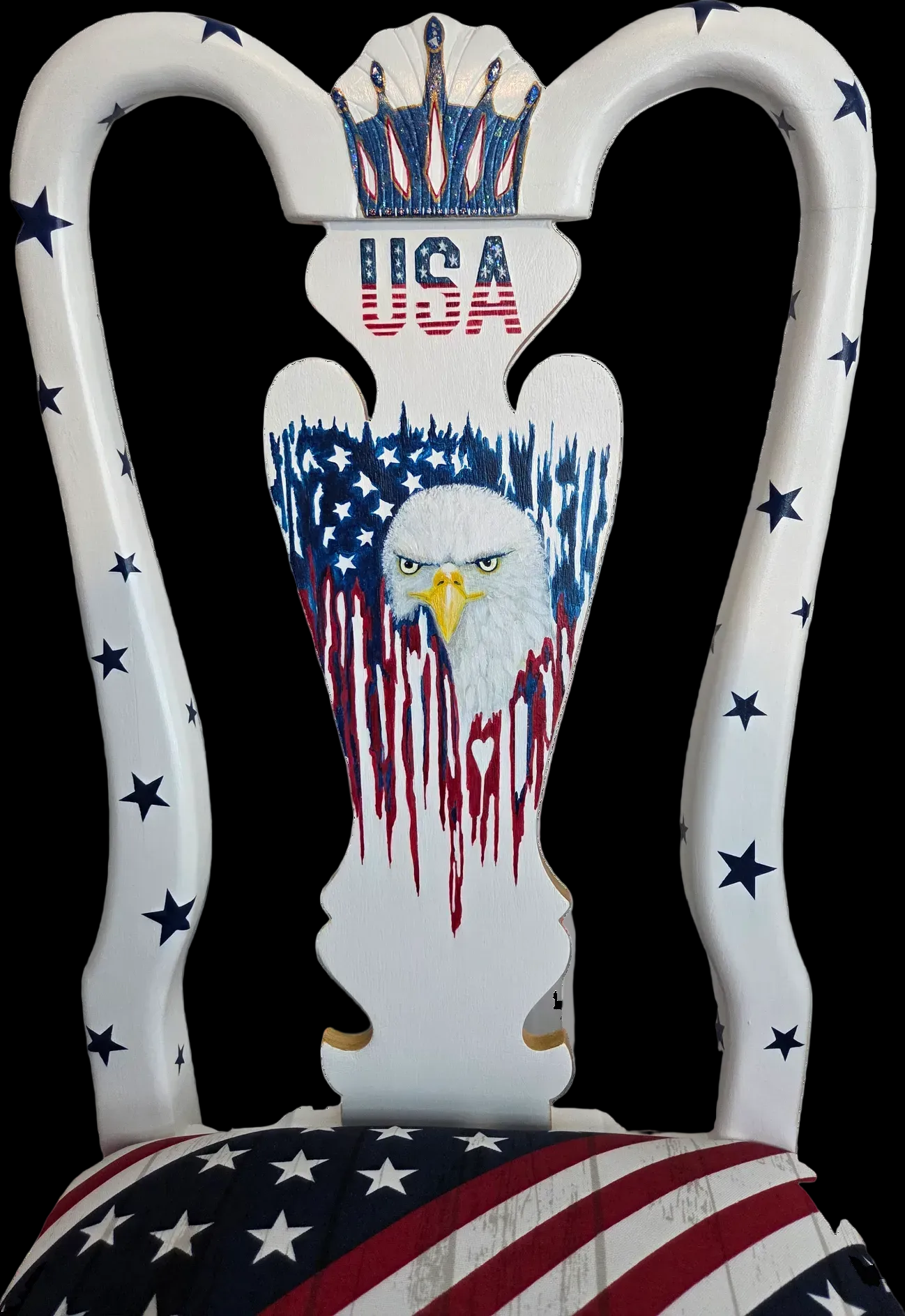 Patriotic Chair Hand-Painted Dining Chair. Shipping included