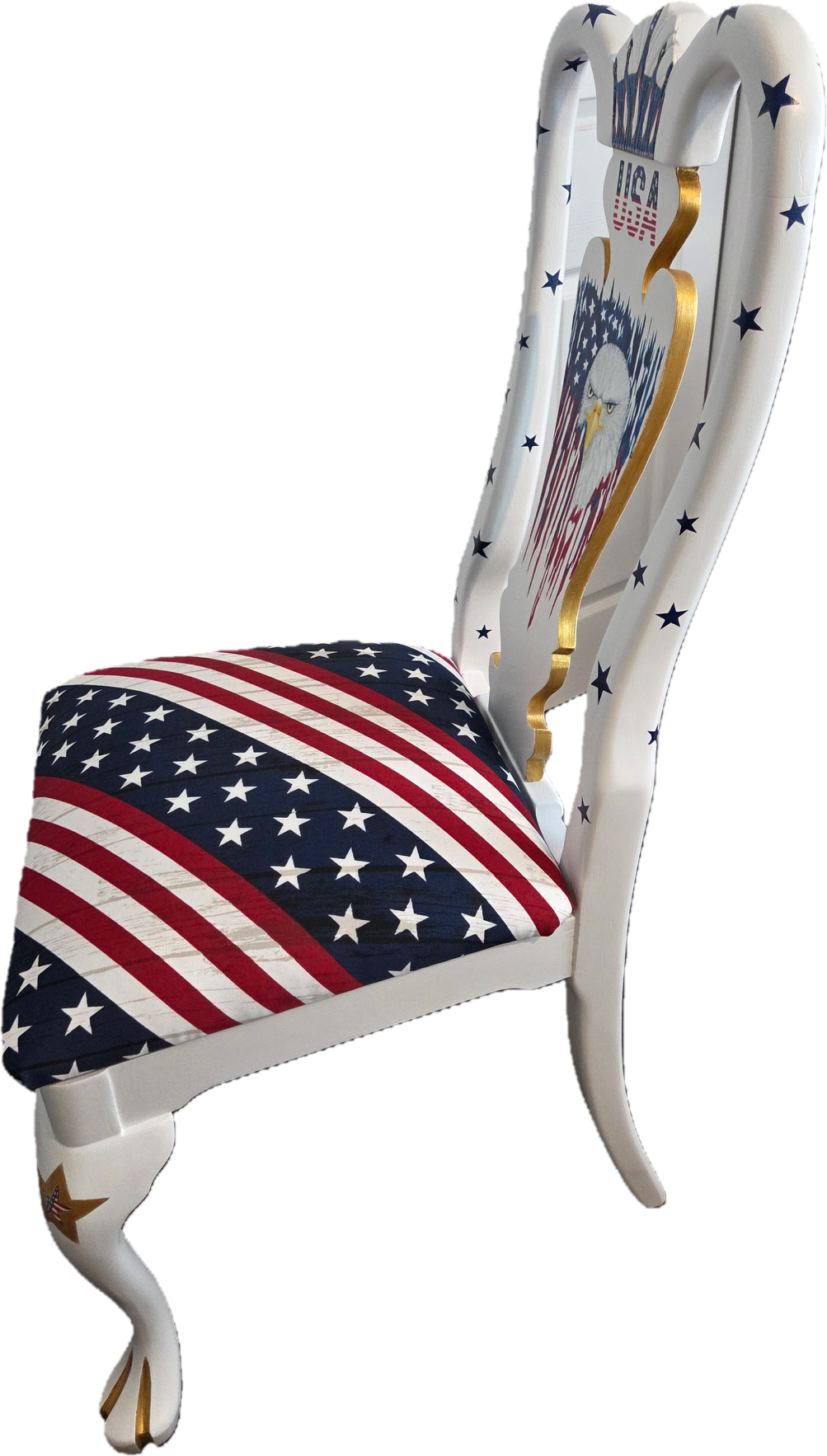 Patriotic Hand-Painted Dining Chair. Shipping included